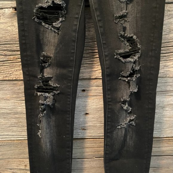 American Eagle Hi Rise Distressed Jeggings - Picture 3 of 5
